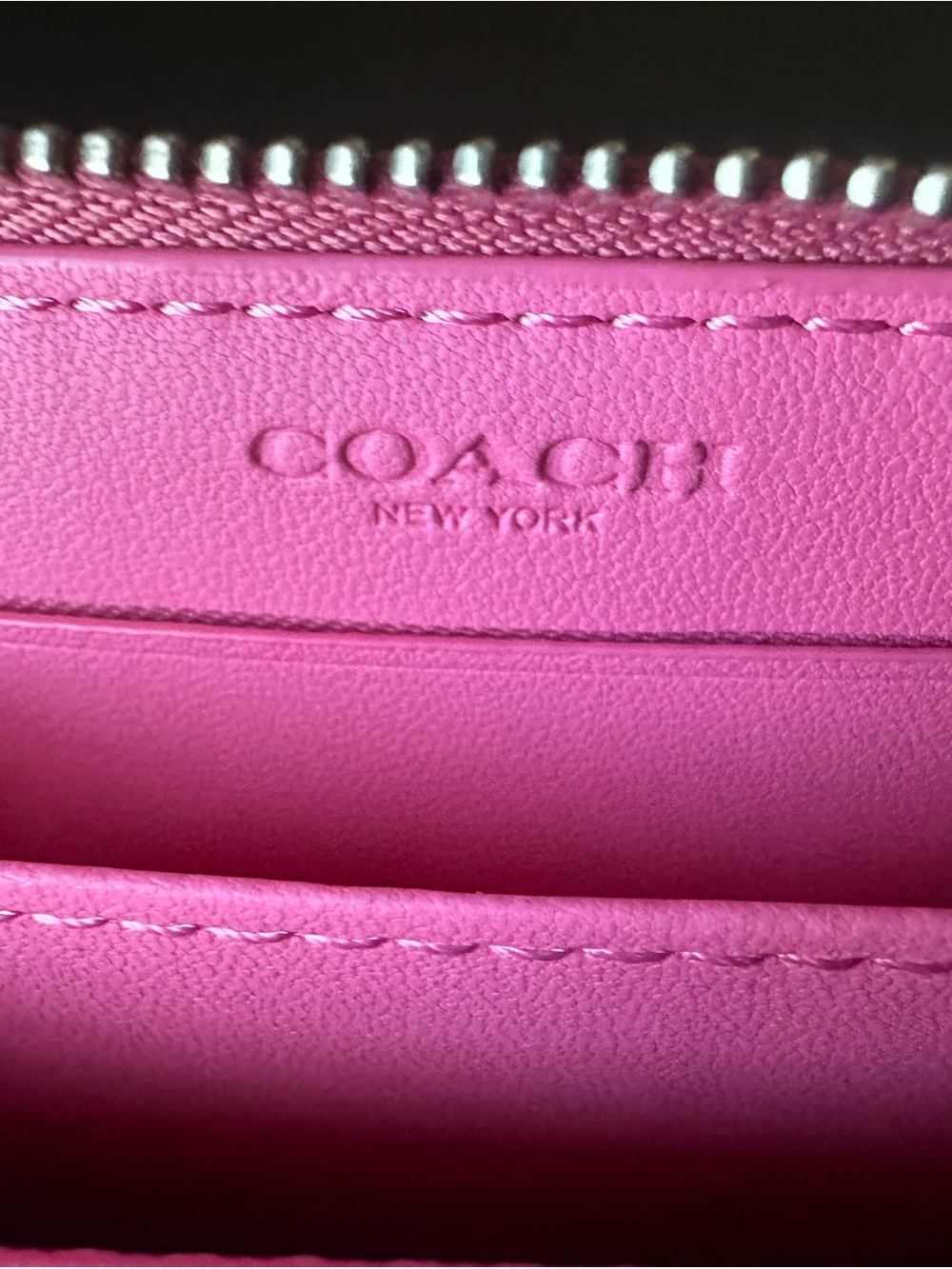 Coach Pink Leather Zip Card Wallet - Picture 8 of 12